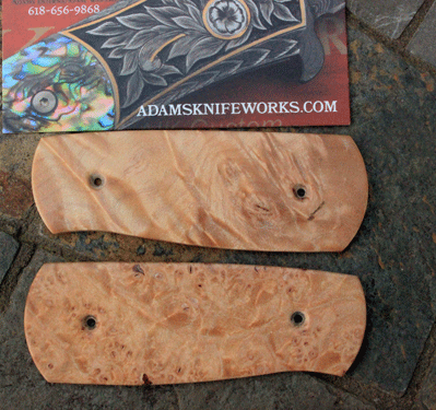 Maple Burl Wood Scales for Protech Brend 1 Large Brend Auto