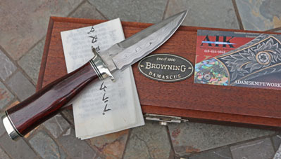 1985 Browning Seki Japan DAMASCUS Double Edged Hunter