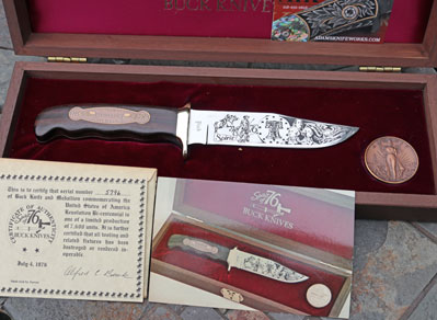1976 Buck Spirit of 76 Fixed Blade Bicentennial w/ Medallion