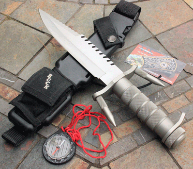 Early Buck 80's era BUCKMASTER Survival Knife w/ Sheath