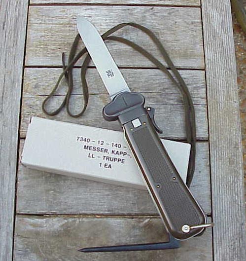 Genuine German Army Issue BUND Gravity Knife with Box