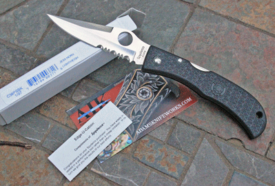 Early 97 Spyderco Jess Horn Serrated Lightweight Lockback C38SBK