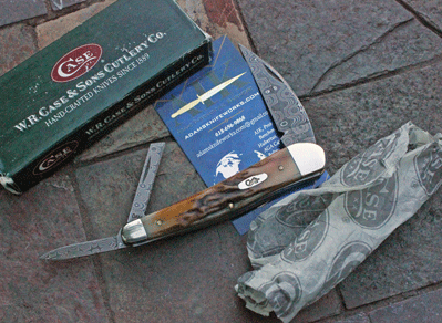 2008 CASE XX 3 Blade Seahorse Whittler Folder w/Damascus