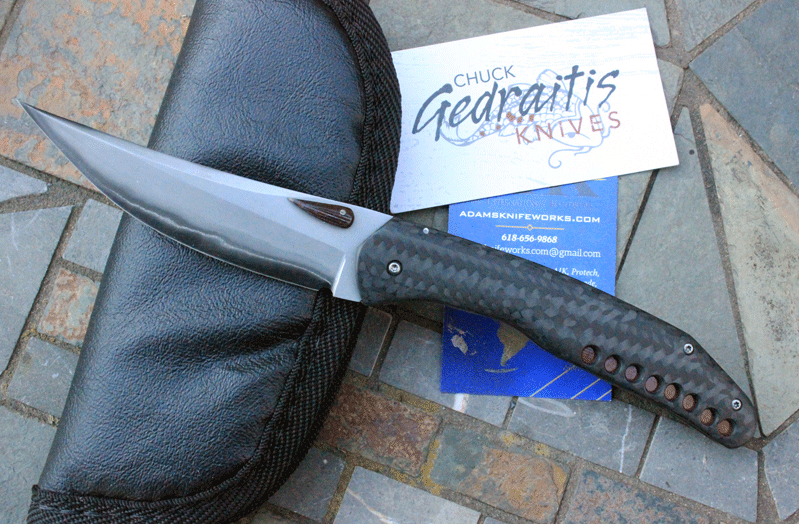 Chuck Gedraitis Sinister Persian Frame Lock w/ San Mai Damascus