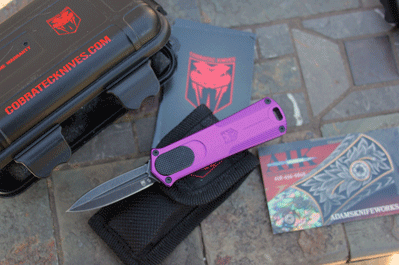 Cobratec Special Purple D/E Mini Front Opener w/ D2 Tool Steel