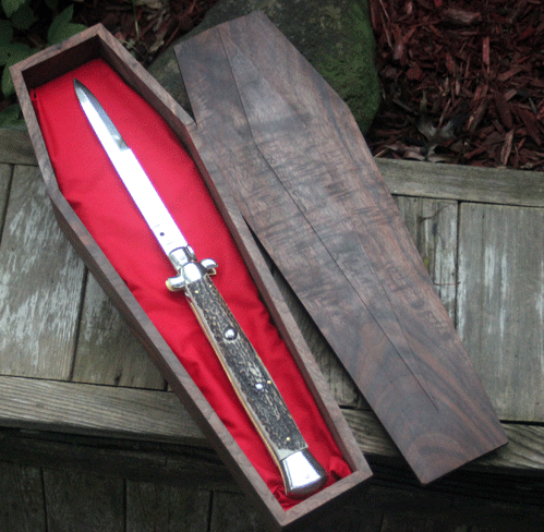 works size s frame Walnut Coffin Handmade Case Display Custom Oversized