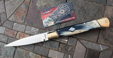 HANDMADE Picklock Switchblade by A. Contini w/Buffalo Horn