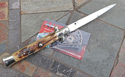 Vintage 9" CORICAMA Italian Picklock w/ Stag & Bayonet Blade