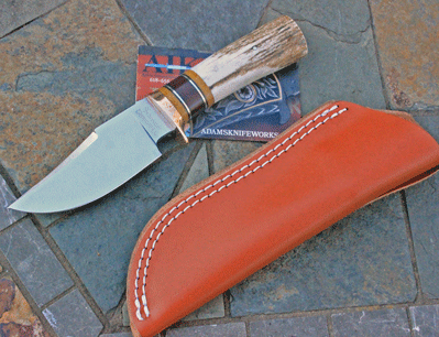 Handmade Stag Skinner w/Mokume Guard by C Schneider