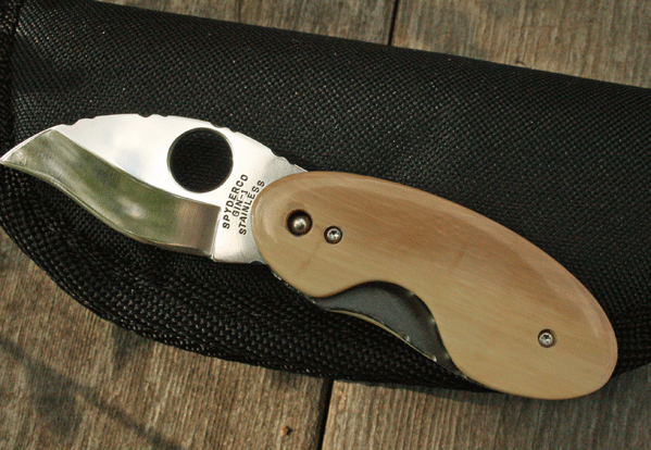 Custom Spyderco Cricket with Mammoth Ivory & File Work