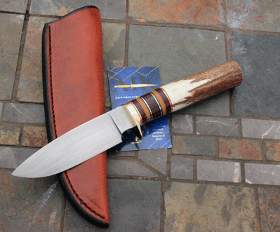 Handmade Skinner w/Stag and 1080 Tool Steel  by Craig Schneider