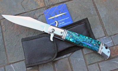 CZ Czech Republic Hidden Release Auto w/ Green Abalone Inlays