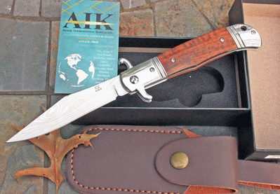 CZ Czech Republic Hidden Release Auto w/Snakewood & Etched Blade