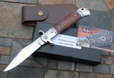 CZ Czech Republic Hidden Release Liner Lock Auto with Snakewood