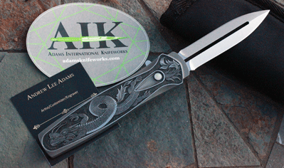 ULTIMATE Custom Protech/AIK HAND ENGRAVED Stainless Dark Angel