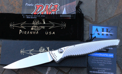 Piranha DNA Auto Ultra Slim w/Silver Handles & Mirror S30V Blade