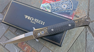 Custom HAND ENGRAVED TITANIUM Protech Don Auto