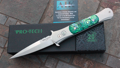 CUSTOM Protech/AIK Don Auto w/Green Abalone, File Work & More!