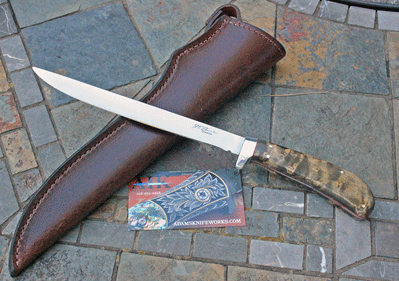 Handmade 7" RWL-34 Fillet by Jim Downie (Canada) w/Maple