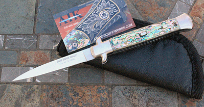 Italian Due Buoi Forged Stainless Stiletto w/ Abalone