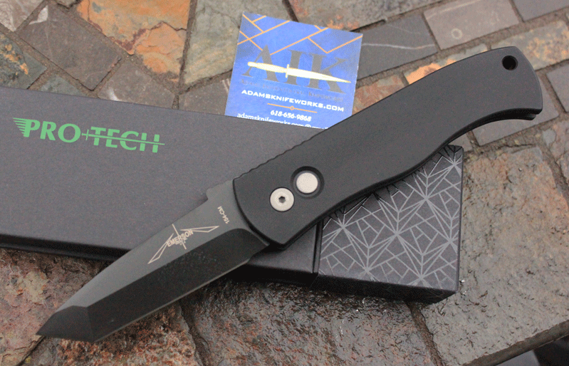 Protech Emerson Black CQC7 Chisel Ground Tanto Auto Model E7T03, Adams International Knifeworks