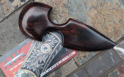 AIK Ebony Wood Clip Point Push Dagger