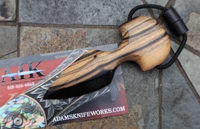 AIK Solid Striped Ebony Wood Chisel Ground Push Dagger