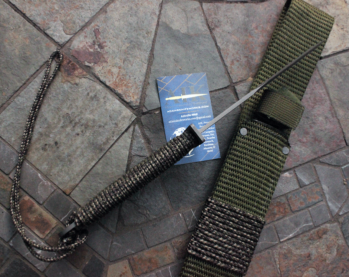 Blackjack Ek Commando Survival Fighter w/Jungle Camo Paracord, Adams