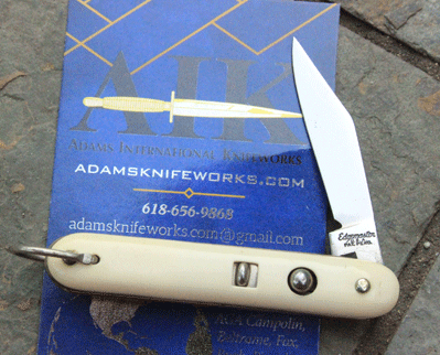 EDGEMASTER My-T-Mites Mini Switchblade w/ White Handles