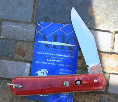 COLONIAL Shur Snap Red Swirl 4" FAT JACK Switchblade