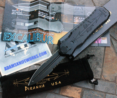 Piranha EXCALIBUR Part SERRATED Black Tactical Front Opener