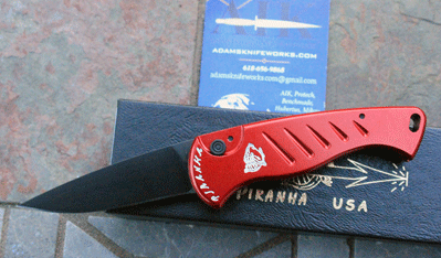 Piranha Fingerling Tactical Auto w/Red Handles & Black Blade