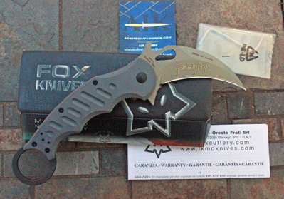 Fox Cutlery Karambit w/Gray Aluminum Model 478 Liner Lock