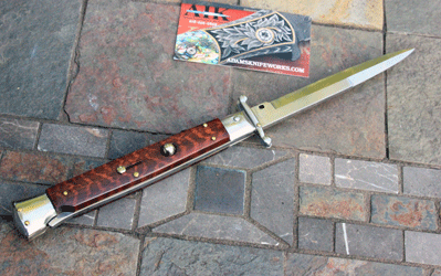 Italian 11" Swing Guard w/ Snake Wood & Bayonet Blade