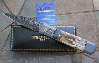 Custom Protech/AIK Damascus Godfather w/Mammoth Molar & More!