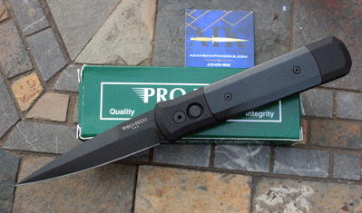Protech Black Tactical Godfather Auto w/Polished G-10 Inlays