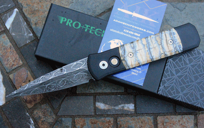 Protech CUSTOM Godson with MAMMOTH MOLAR & DAMASCUS