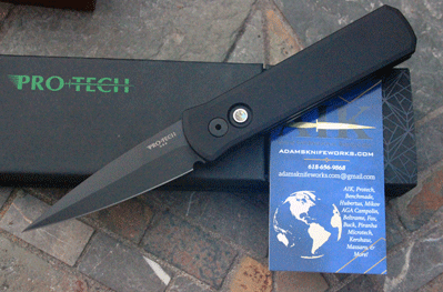 Protech Black Tac SWAT Godson Auto w/ Abalone Button