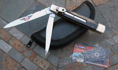Hubertus Harley Oversized Dual Blade Springer w/Horn & File Work