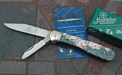 Hubertus / AIK Custom Pen Blade Release w/ Abalone Shell & File