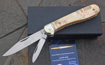 Hubertus/AIK Custom Pen Blade w/ Gold Lip Pearl & File Work