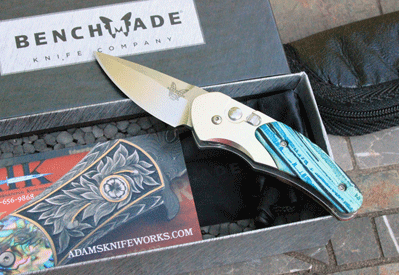 CUSTOM Benchmade IMPEL Auto w/Crosscut Mammoth Ivory & S30V