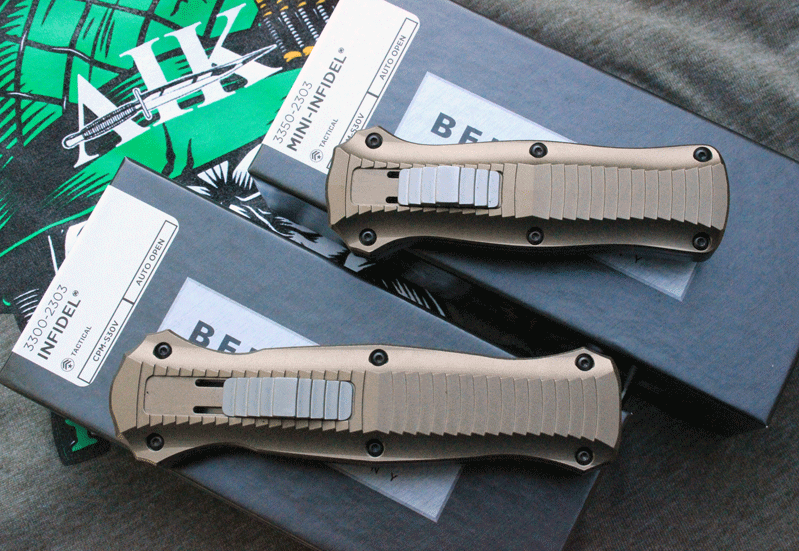Limited Benchmade Infidel/Mini Infidel Set in FLAT DARK EARTH, Adams