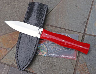 AIK INTERCEPTOR II D/E Executive Dagger w/Red Smooth Bone