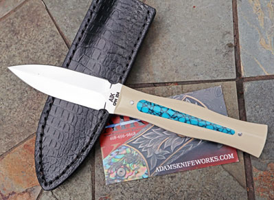 AIK Interceptor II Dagger with Ivory Micarta & Turquoise Inlays