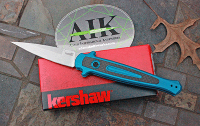 Kershaw Diskin LAUNCH 8 Auto Model 7150 w/Teal & Carbon Fiber
