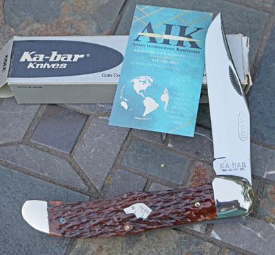 1983 KABAR Dog's Head Folding Hunter w/ Jigged Bone