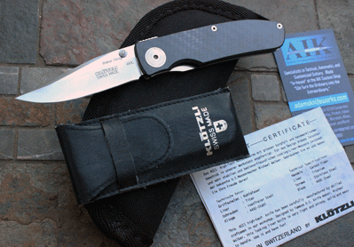 KLOTZLI Swiss Made Liner Lock with  Carbon Fiber Handles