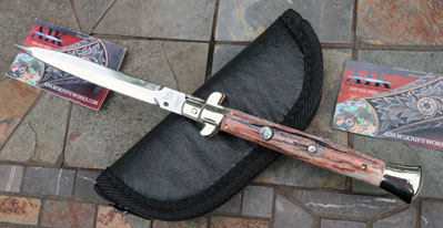 11" AIK/LATAMA w/Fossil Giraffe, Abalone Button & File Work