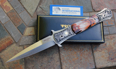 Protech/AIK ENGRAVED STAINLESS FRAME Large Don w/Mammoth Molar